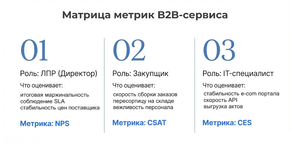 Матрица метрик для оценки сервиса в B2B