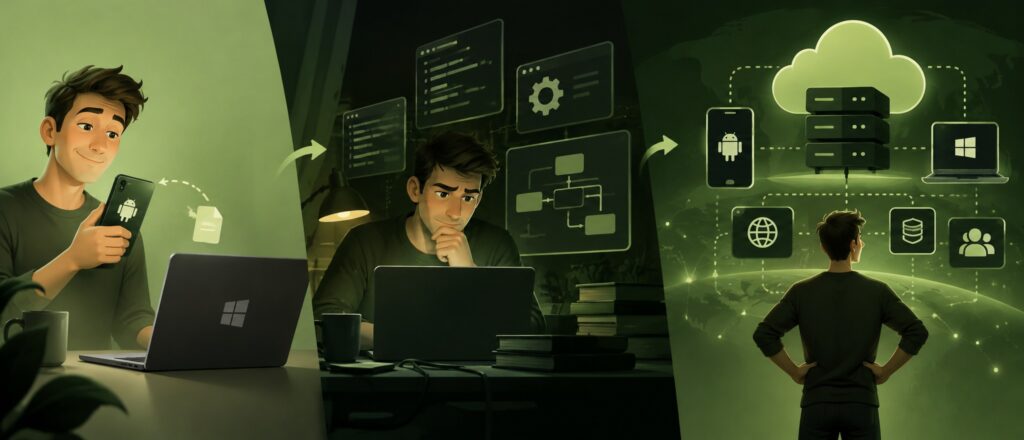 Хотел просто перекинуть файл с Android на компьютер. В итоге сделал свой сервис