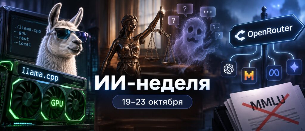 ИИ-неделя 19–23 октября: llama.cpp на GPU, суды против галлюцинаций и OpenRouter вместо MMLU
