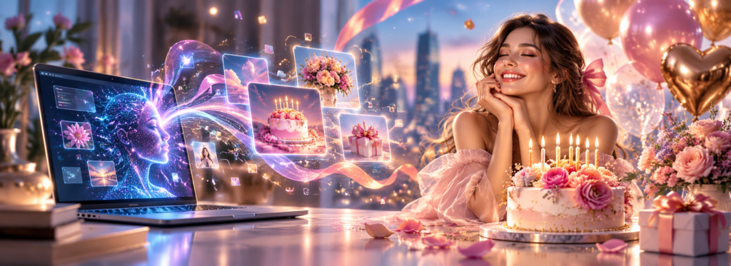 ТОП-30 промтов на день рождения девушке: готовые запросы для ИИ-фотосессии